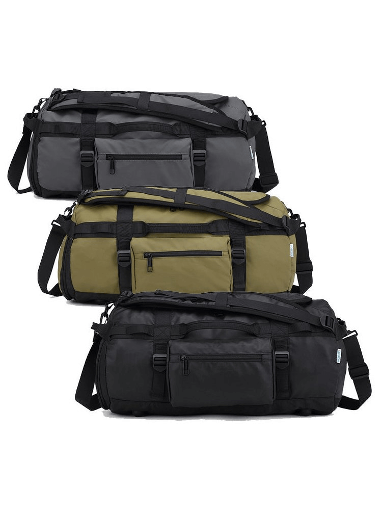 Waterproof sports bags with compartments for wet and dry clothes, available in black, gray, and green. Ideal for training. Model SF0920.